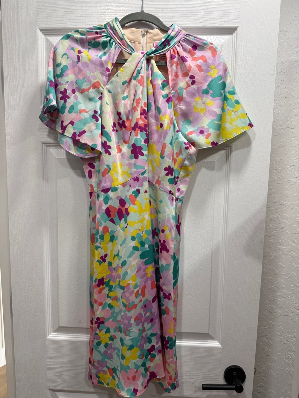 kate spade Multi-Color Floral Tie-Neck Dress